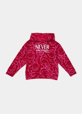 Kid's Never Too Much Versace Baroque-Print Sweatshirt, Size 8-14