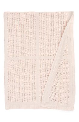 Kids' Nordstrom Cellular Knit Baby Blanket in Pink Pearl