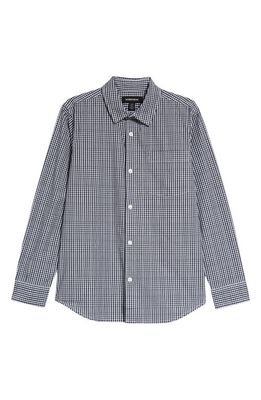 Kids' Nordstrom Poplin Button-Up Shirt in White Mixed Check
