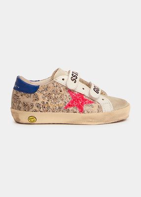 Kid's Old School Leopard Leather and Suede Toe Sneakers, Baby/Toddlers
