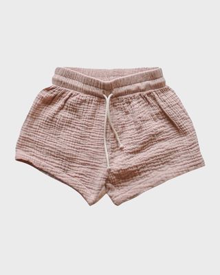 Kid's Organic Cotton Muslin Shorts, Size 12M-9