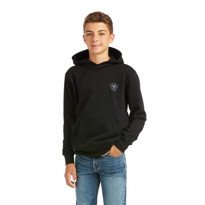 Kid's Patriot 2.0 Sweatshirt in Black Grey, Size: XS by Ariat