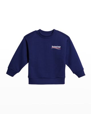 Kid's Political Logo Crewneck Sweatshirt, Size 2-10