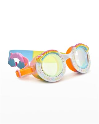 Kid's Rainbow Rhinestone Youth Swim Goggles