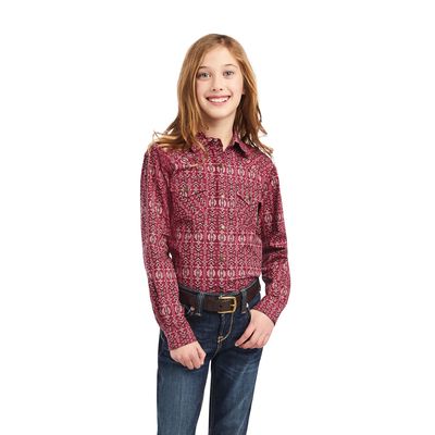 Kid's REAL Alma Shirt in Print, Size: XS by Ariat