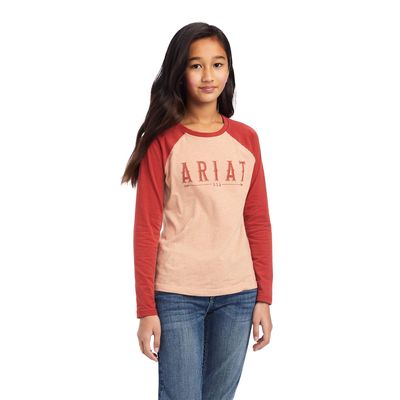 Kid's REAL Arrow Shirt in Palm Heather Bossa Nova, Size: XS by Ariat