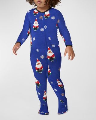 Kid's Santa & Snowflake-Print Footie Pajamas, Size 3M-18M