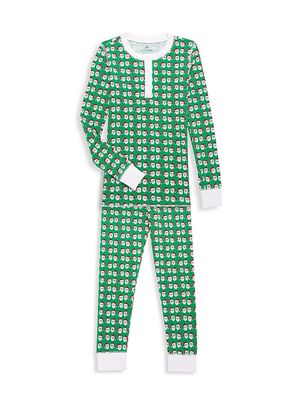 Kid's Santa Claus Pajama Set - Forest Green - Size 1