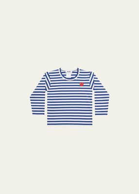 Kid's Signature Heart Striped Long-Sleeve T-Shirt, Size 2-6