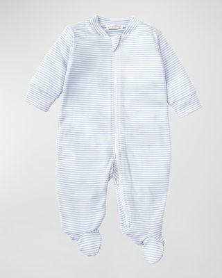 Kid's Simple Stripes Zip Up Footie, Size Newborn-9M