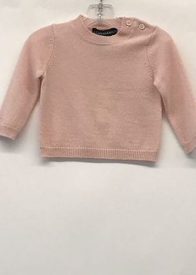 Kid's Solid Rib Knit Crewneck Sweater, Size 3-24M