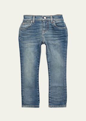 Kid's Stack Straight-Le Denim Jeans, Size 4-12