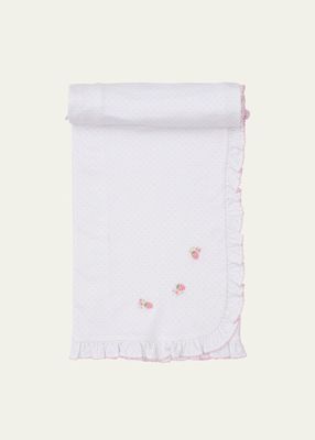 Kid's Strawberries on Top Embroidered Prima Cotton Blanket