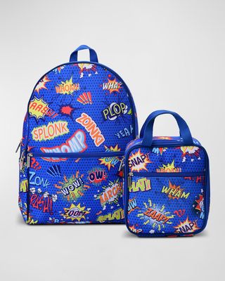 Kid's Superhero Backpack & Lunch Tote Set
