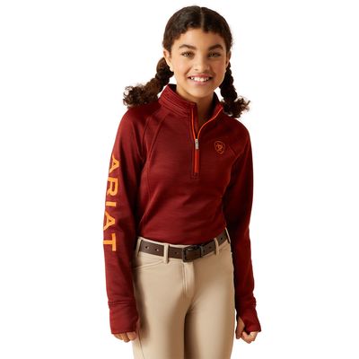 Kid's TEK Team 1/2 Zip Sweatshirt in Fired Brick, Size: XS by Ariat