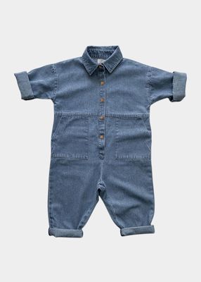 Kid's The Denim Boiler Cotton Suit, Size 9M-10