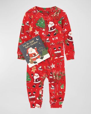 Kid's The Night Before Christmas Printed Coverall Set, Size 6M-24M
