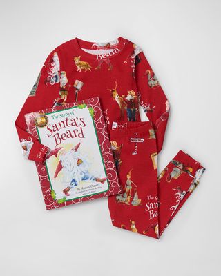 Kid's The Story Of Santa's Beard Book And Printed Pajama Set, Size 2-7