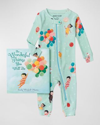 Kid's The Wonderful Things You Will Be Printed Pajama Set, Size 6M-24M