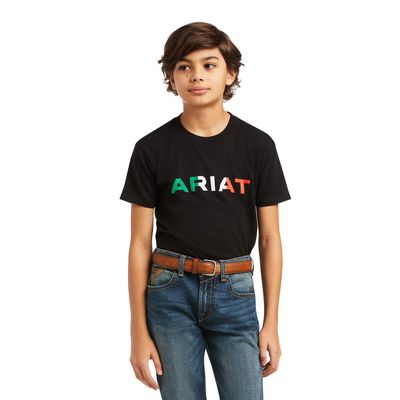 Kid's Viva Mexico T-Shirt in Black, Size: XS by Ariat