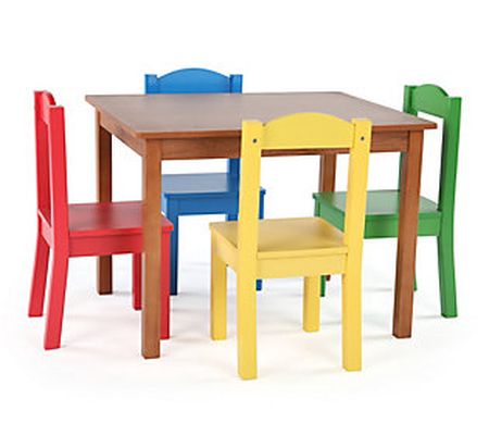 Kids Wood Table & Four Chairs Set