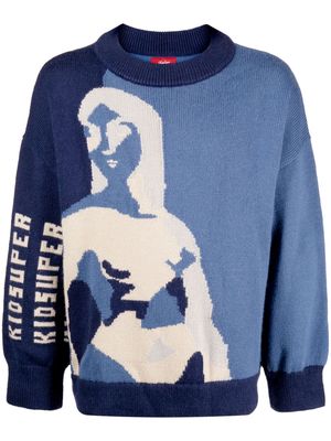 KidSuper Blue intarsia-knit logo jumper