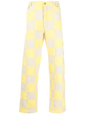 KidSuper checked straight trousers - Yellow