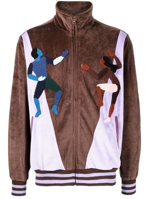 KidSuper colour-block bomber jacket - Brown