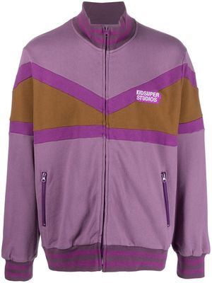 KidSuper colour-block zip-up sweatshirt - Purple