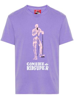 KidSuper Comedie-print cotton T-shirt - Purple