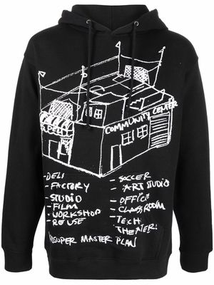 KidSuper Community Center sketch hoodie - Black