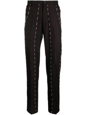 KidSuper contrast-stitching straight-leg trousers - Black