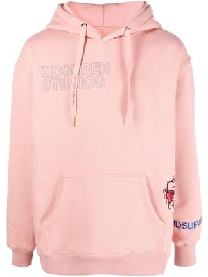 KidSuper embroidered cotton hoodie - Pink