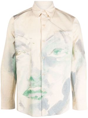 KidSuper face-print cotton shirt - Neutrals