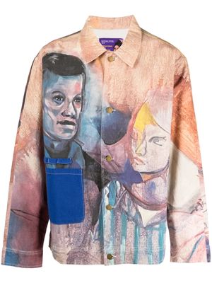 KidSuper graphic-print cotton shirt jacket - Neutrals