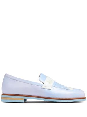 KidSuper graphic-print leather loafers - Blue