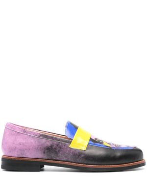 KidSuper graphic-print leather loafers - Purple