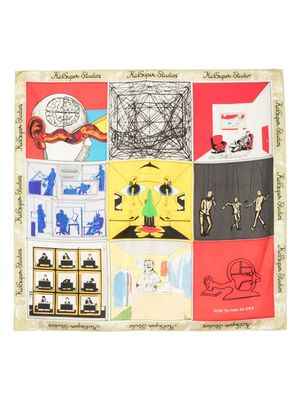 KidSuper How To Find An Idea Story Board-print square silk scarf - Neutrals