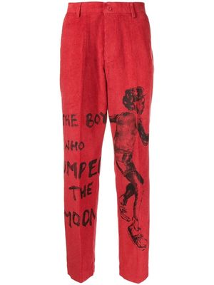 KidSuper Jumped the Moon curdoroy straight trousers - Red