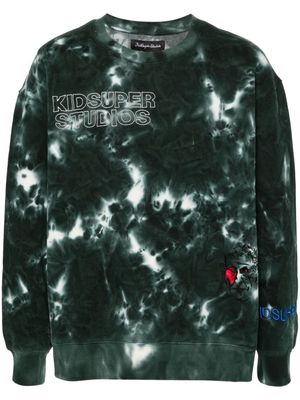 KidSuper logo-embroidered dyed sweatshirt - Green