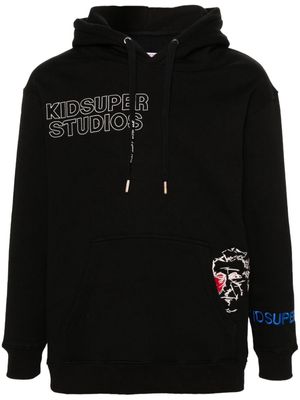 KidSuper logo-embroidered hoodie - Black