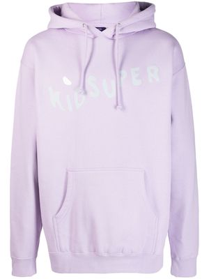 KidSuper logo-print long-sleeved cotton hoodie - Purple