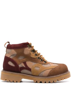 KidSuper panelled-design leather boots - Brown