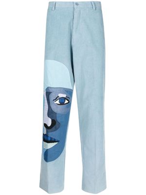 KidSuper patchwork cotton trousers - Blue