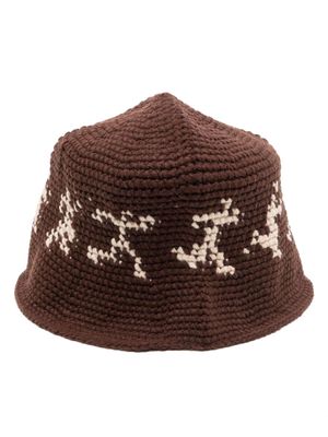 KidSuper Running Guys crochet bucket hat - Brown