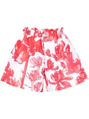 Kika Vargas floral-print paperbag shorts - Red