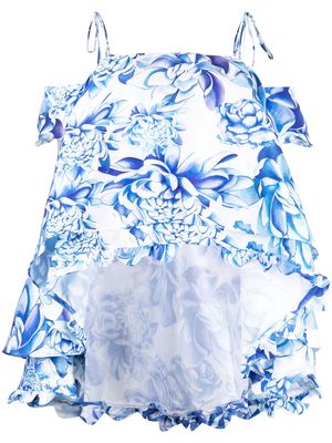 Kika Vargas Margherita floral-print top - Blue