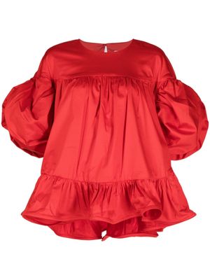 Kika Vargas ruffle-detail oversized blouse - Red