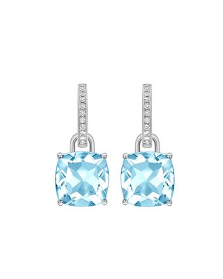 Kiki Classics 18k White Gold Blue Topaz Diamond Earrings