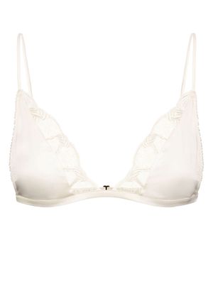 Kiki de Montparnasse Bondage mesh-detail bra - White